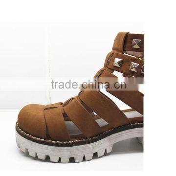 Women Spike Shoes Studded Rivet High Top Flat Shoes photo-4