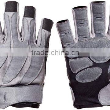 CLE athletic works custom short finger leather gym cycling gloves
