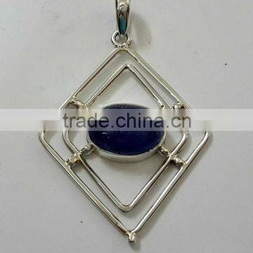 Designer Tanzanite Oval Pendant , Fashion Jewelry Pendant, 925 Sterling Silver Gemstone Pendant