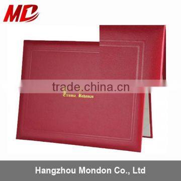 Red Paper Certificate Holders With Four Die Cut Slits -Tent Style