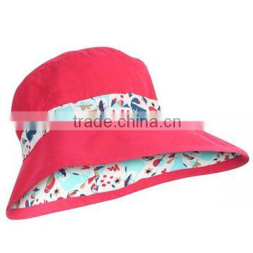 Headwear girl's 100%cotton folral free pattern children bucket hat