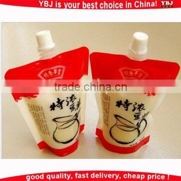 juice plastic packaging stand up pouch with spout