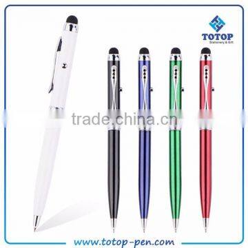 Factory hot sale stationery metal funny light stylus pen