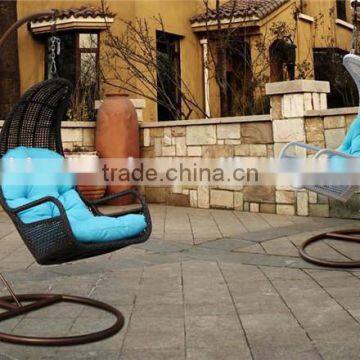 Patio Furniture Rattan Hanging Egg Chair With Metal Stand