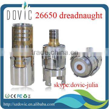 Hybrid mech mod Stainless steel and brass mixed dreadnaut 26650 hybrid mod