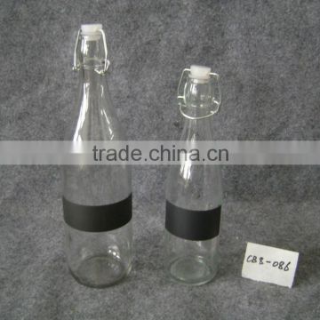 glass bottle with plastic stopper