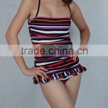 Stripe collection one-piece swimwear