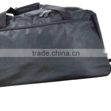 Black Durable Polyester Trolley Duffel Bag