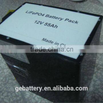 12V55Ah rechargeable LiFePO4 lead acid replacement battery pack