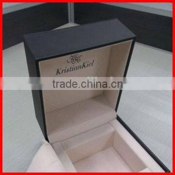 luxury elegant high quality Custom logo printed jewerly box with wool mat