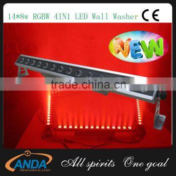 Top seller OEM produce 14x8w rgbw emitting color led strip wall washer light outdoor stage light