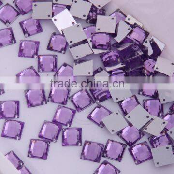 Fancy 10mm fuchisa color square design Acrylic Beads