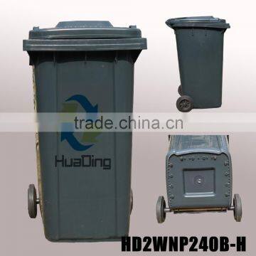 Plastic dustbin 240L Open Top Stainless Steel Waste Rubbish Bin