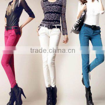 2014 Girl Tight Denim Pants For Women's Cargo Pants L1037