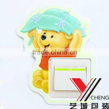 2015 New Cute Bear light switch sticker wall sticker home decorations