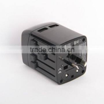 US UK EU AU Universal All In One International Travel Power Plug Adapter Charger With 2 Port 1 USB for Cell Phone