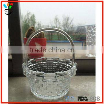 Peculiar Design Special Container Glassware Two Size Available Glass Flower Basket