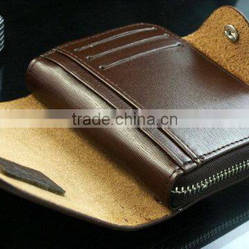 Billfold Multi Pockets Purse Card Holder Mens Zipper Leather Wallet photo-5