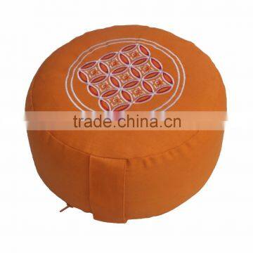 Saffron Embroidered Cushion for Meditation,zafu meditation cushions