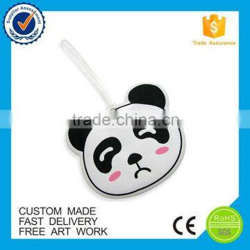 China hot sale panda feature custom pvc luggage tag