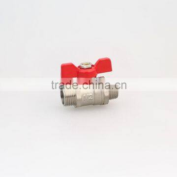 red butterfly handle brass ball valve