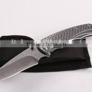 OEM steel color folding knife with nylon bag