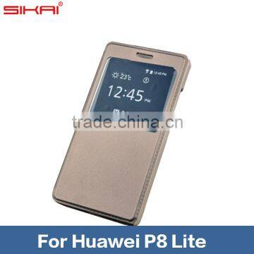 For Huawei P8 Lite Mobile Phone Accessory Anti Dust Smart Slim Water Proof Anti Drop Foldable PU Leather Flip Case Flip Cover