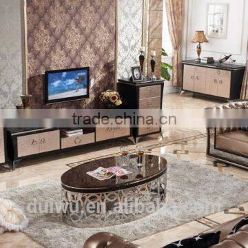 Foshan beautiful table base red manmade marble top coffee table