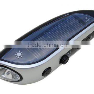 solar rechargeable emergency led light with phone charge