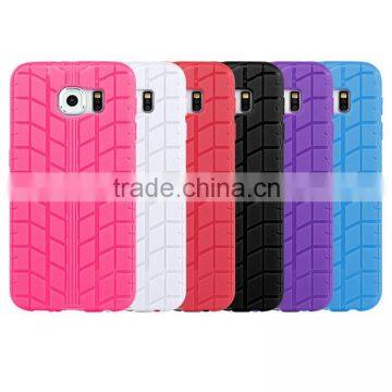 Mobile Phone Cases Supplier 6 Colors TPU Tire Pattern Finish Back Case Cover for Samsung Galaxy S6 / S6 Edge photo-5