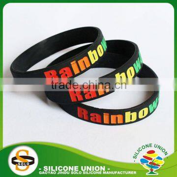 friendship fashion silicone bracelet silicone wristband with color filled