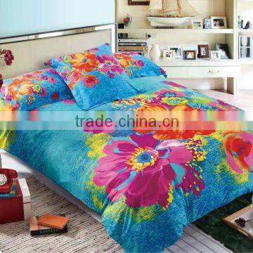 Reactive printed 100% cotton luxury bedding set/china wholesale