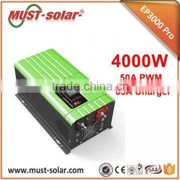 MUST dc 12v ac 220v pure sine wave power inverter with charger 4000w