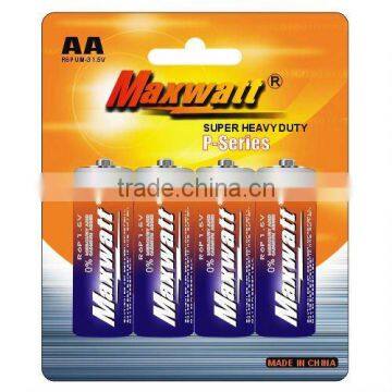 R6P SIZE AA UM-3 DRY CELL BATTERY 4PCS/CARD