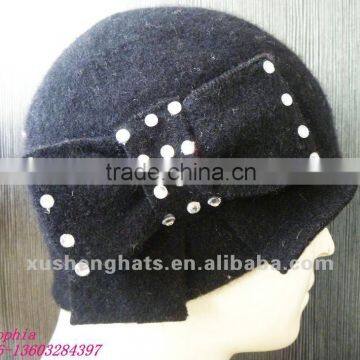 2012 Fashion Black Wool knit hat. Winter Knitted Wool Hat