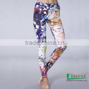 Custom printing Spandex polyester woman pants long sleeve yoga pants