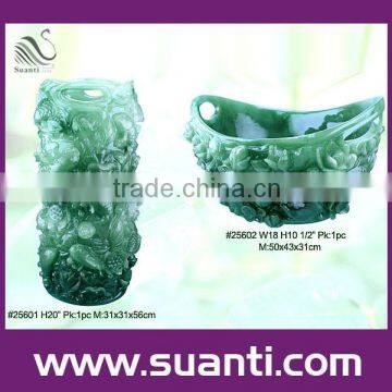 Decorative jade resin vase