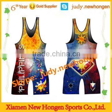 wholesale low cut custom sexy women wrestling singlet