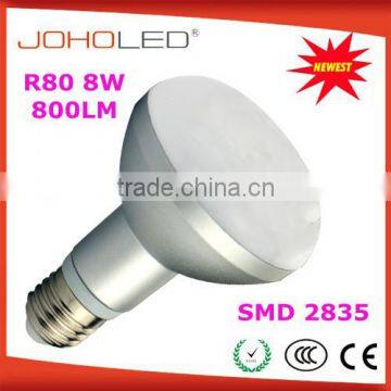 High lumens 2835 smd R80 led bulb 8w 220 volt mushroom bulb