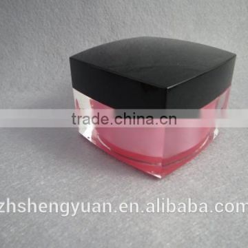 50g red square cosmetic acrylics plastic jar