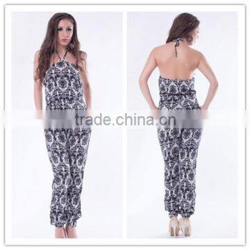 High Quality 2014 New Fashion Bandeau Overall Beautiful Pattern Jumpsuit