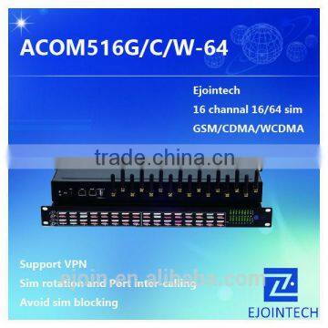 16 channel asterisk gsm gateway 64 sim card