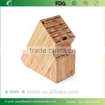 2015 New Bamboo Countertop Knife Block with 19 slots