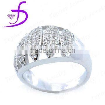 Micro pave zircon stone ring in 925 silver new model ring