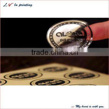 custom high quality transparent embossed pvc adhensive label sticker with custom stamp wholesale