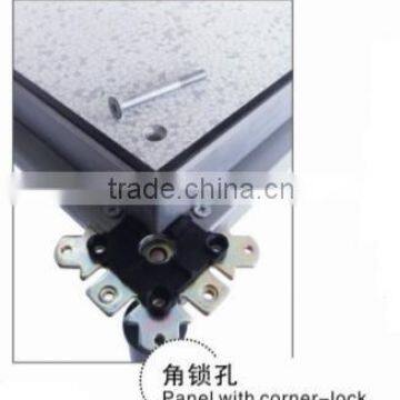 Aluminum access floor shield panel with corner-lock