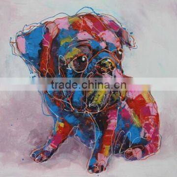 handmade canvas art ANIMAL dog oil painting for decor