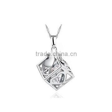 SCI215 sterling sliver heart pendant to engrave diamond shape