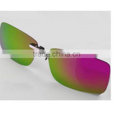 clip on sunglasses with rainbow colored lenses