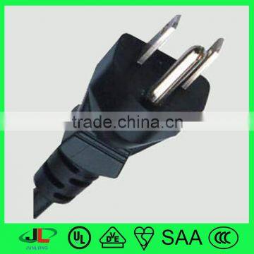 US UL 3 prong AC electric plug 3 core power cord plug